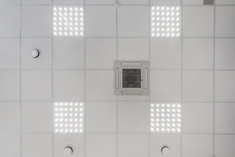 cassette suspended ceiling with square halogen spo