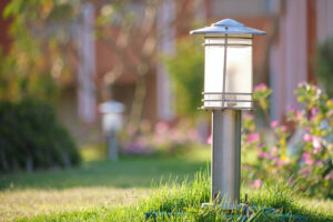 outdoor lamp on yard lawn for garden lighting in s