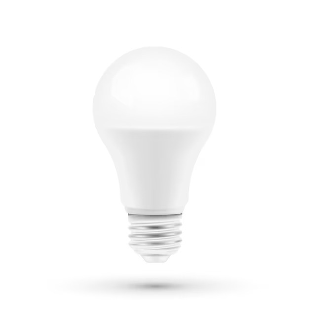led light bulbon white background vector illustration